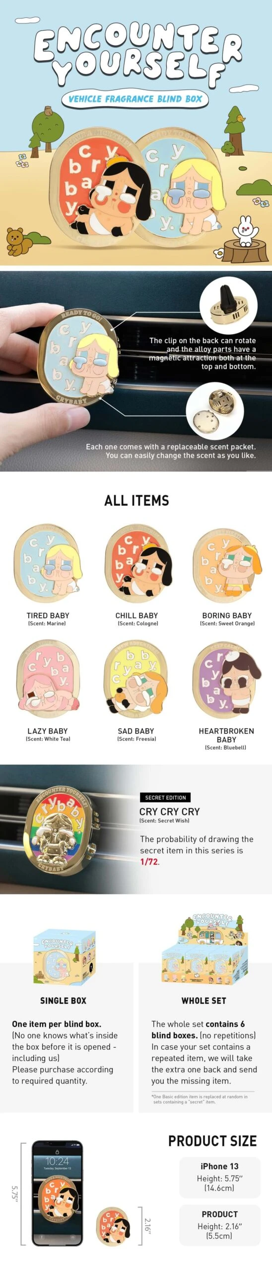 CRYBABY Encounter Yourself Series-Vehicle Fragrance Blind Box 11 CRYBABY Encounter Yourself Series-Vehicle Fragrance Blind Box - Image 11