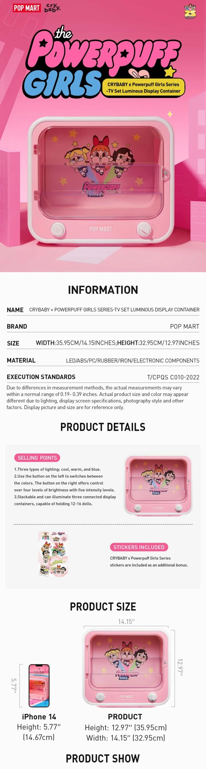 CRYBABY × Powerpuff Girls Series-TV Set Luminous Display Container 4 CRYBABY × Powerpuff Girls Series-TV Set Luminous Display Container - Image 4