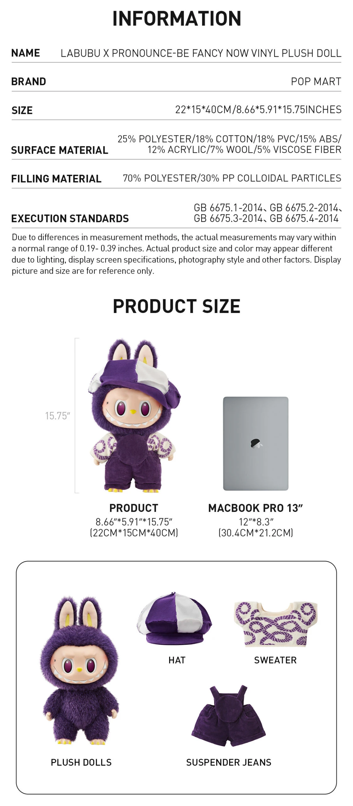 LABUBU × PRONOUNCE-BE FANCY NOW Vinyl Plush Doll 8 LABUBU × PRONOUNCE-BE FANCY NOW Vinyl Plush Doll - Image 8