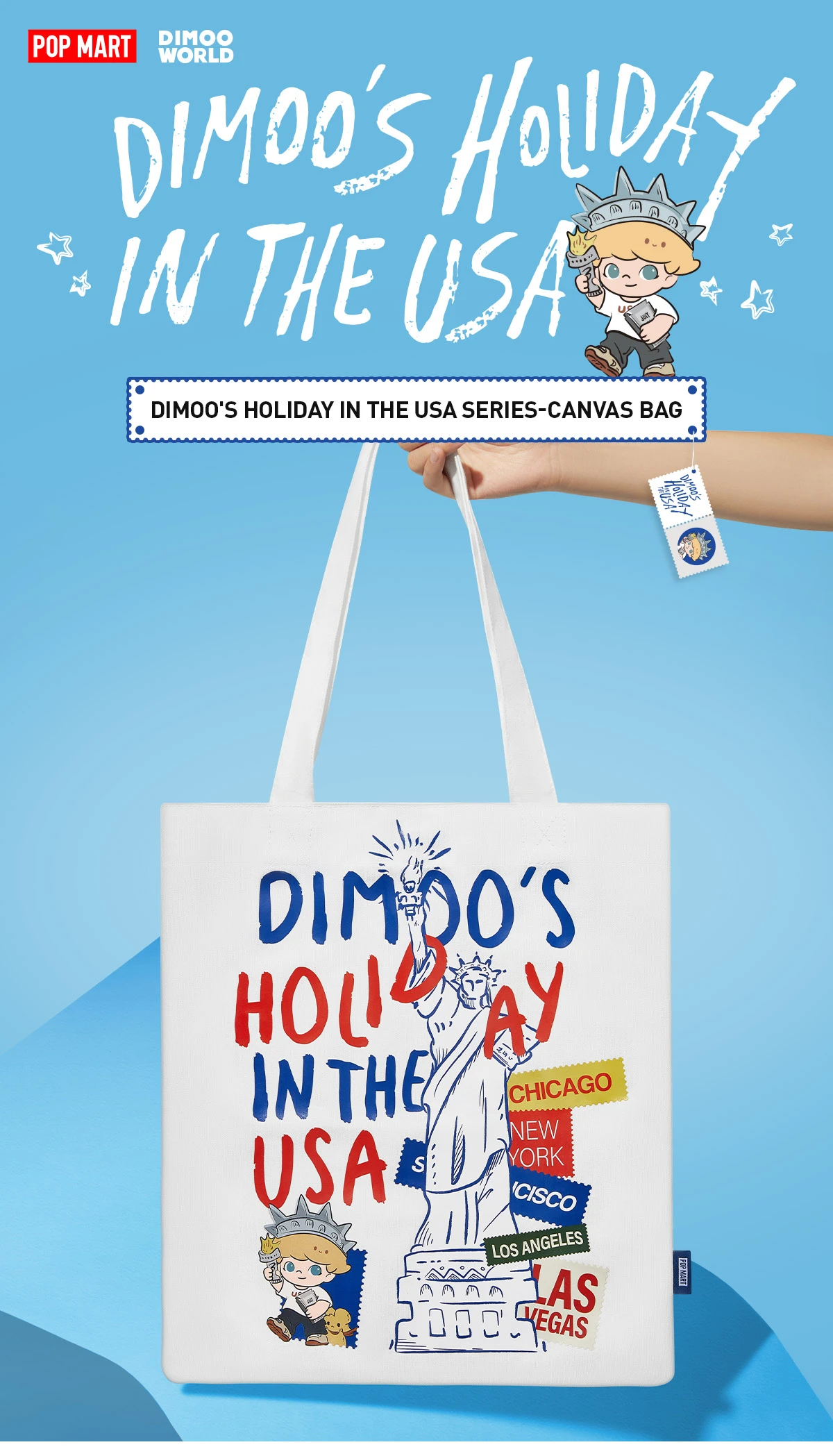 DIMOO'S HOLIDAY IN THE USA SERIES-Canvas Bag 5 DIMOO'S HOLIDAY IN THE USA SERIES-Canvas Bag - Image 5