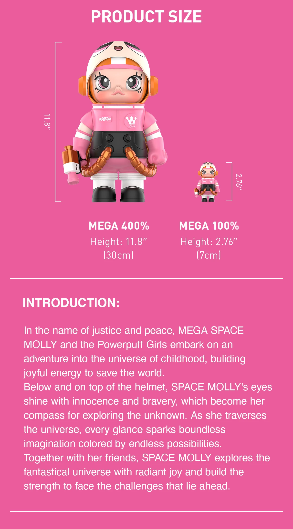 MEGA SPACE MOLLY 400%+100% THE POWERPUFF GIRLS-Blossom 9 MEGA SPACE MOLLY 400%+100% THE POWERPUFF GIRLS-Blossom - Image 9