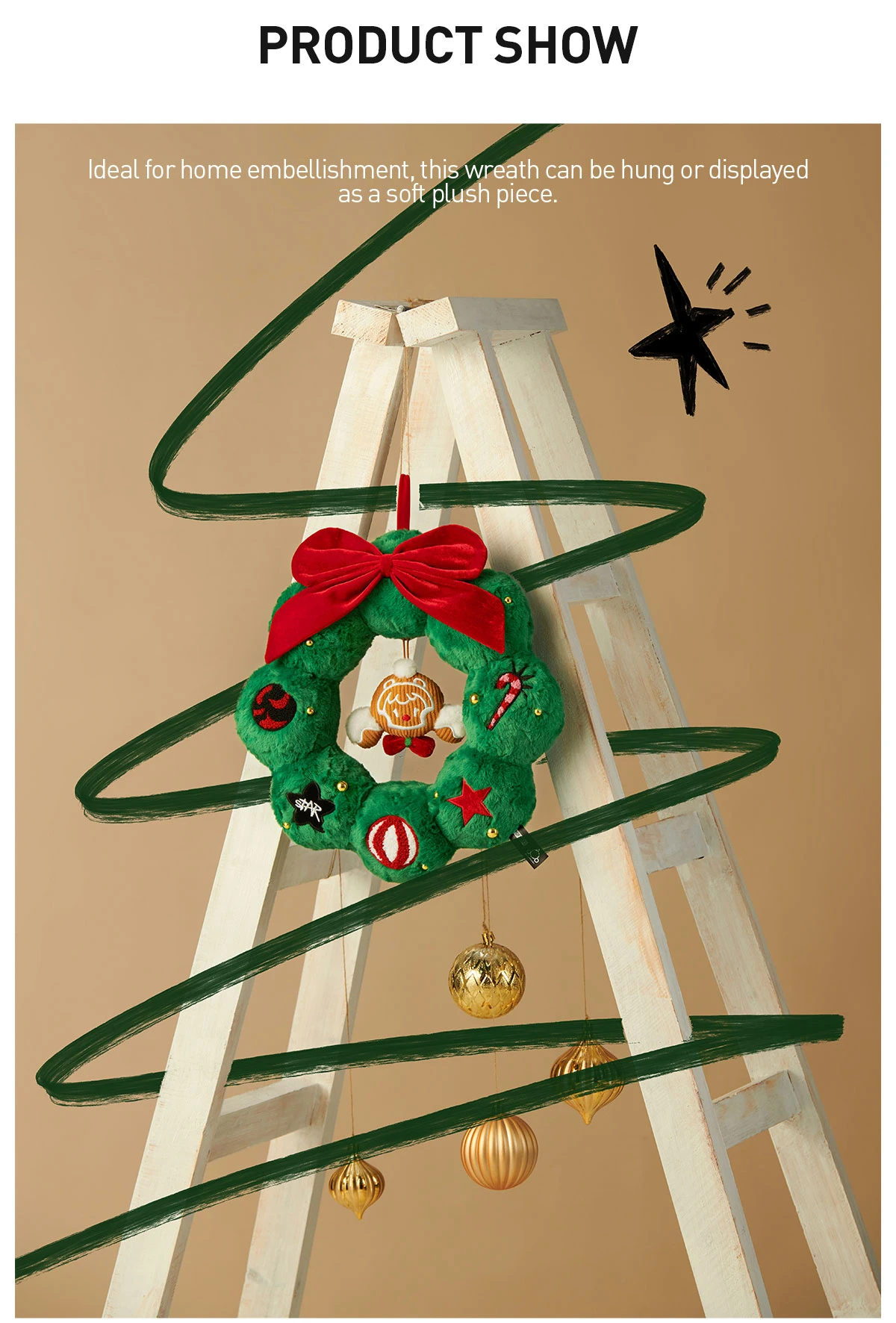 SKULLPANDA Tell Me What You Want Series Plush Wreath Pendant 8 SKULLPANDA Tell Me What You Want Series Plush Wreath Pendant - Image 8