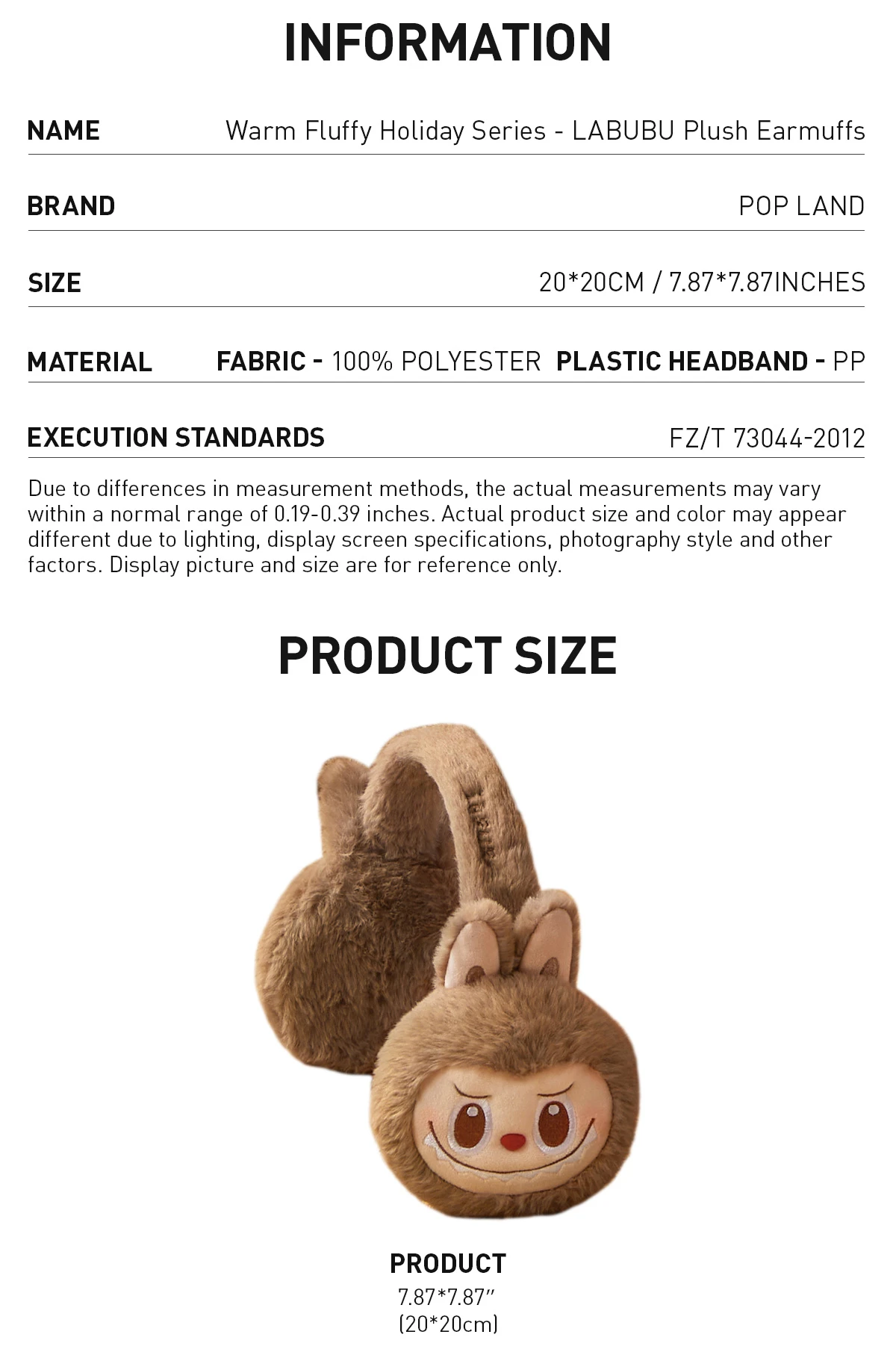 Warm Fluffy Holiday Series- LABUBU Plush Earmuffs 5 Warm Fluffy Holiday Series- LABUBU Plush Earmuffs - Image 5