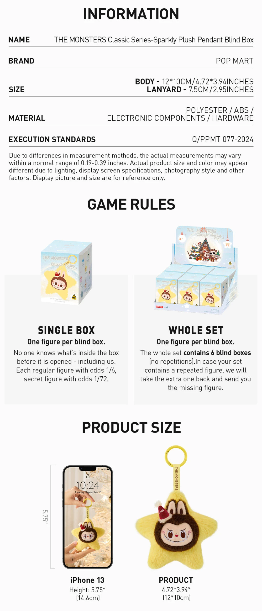 THE MONSTERS Classic Series-Sparkly Plush Pendant Blind Box 14 THE MONSTERS Classic Series-Sparkly Plush Pendant Blind Box - Image 14