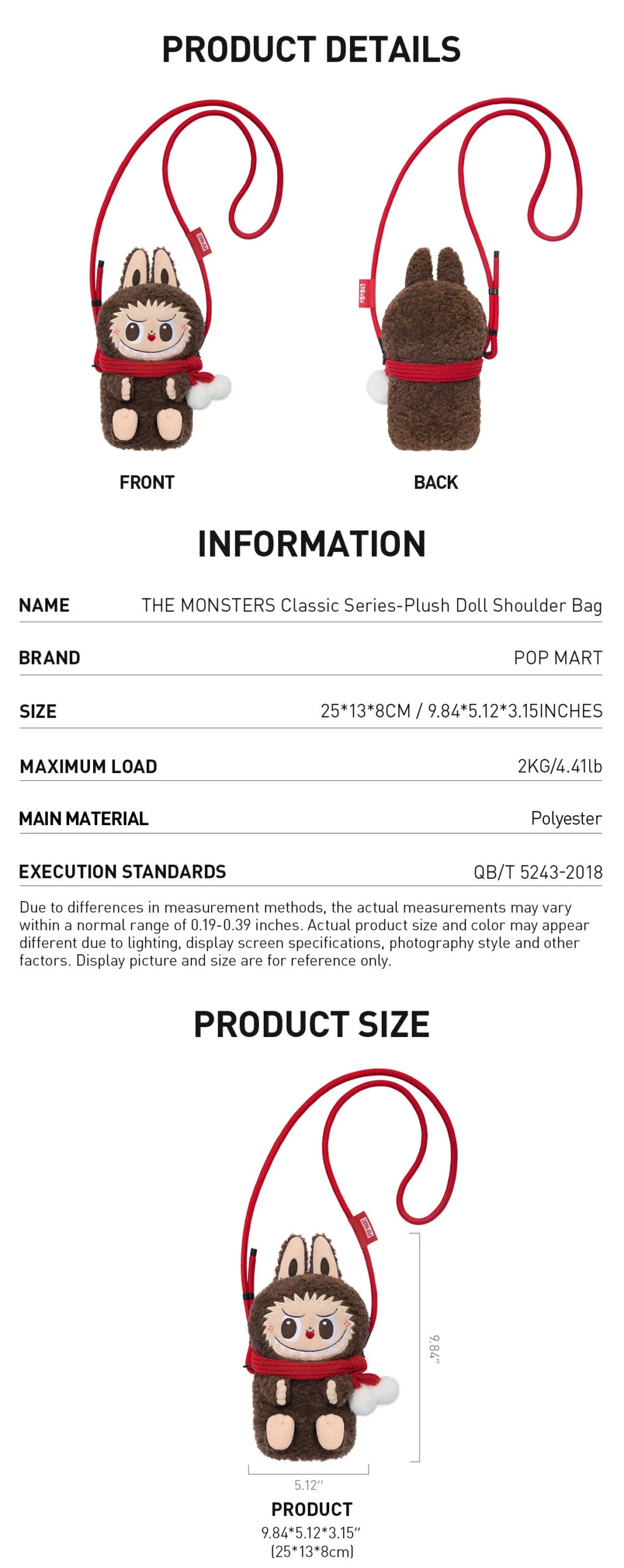 THE MONSTERS Classic Series-Plush Doll Shoulder Bag 6 THE MONSTERS Classic Series-Plush Doll Shoulder Bag - Image 6