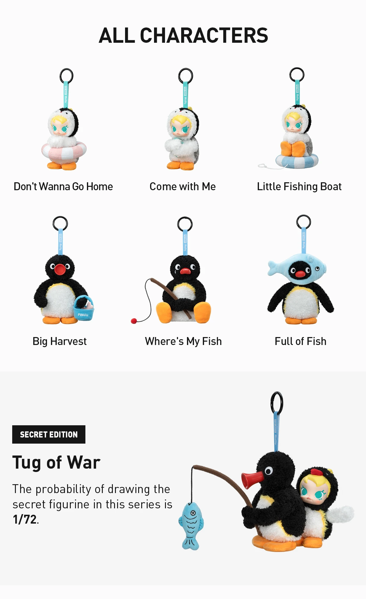 Baby Molly × Pingu Happy Fishing Series-Vinyl Plush Pendant Blind Box 12 Baby Molly × Pingu Happy Fishing Series-Vinyl Plush Pendant Blind Box - Image 12