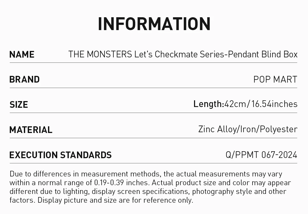 THE MONSTERS Let's Checkmate Series-Pendant Blind Box 14 THE MONSTERS Let's Checkmate Series-Pendant Blind Box - Image 14