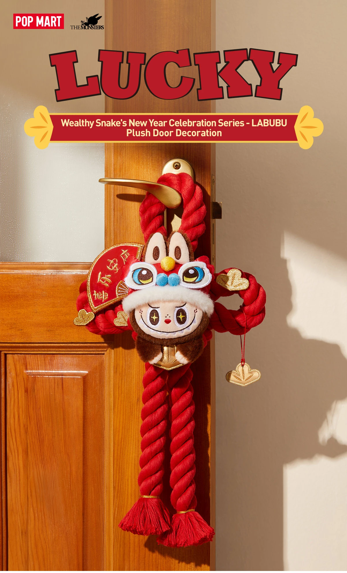 Wealthy Snake's New Year Celebration Series-LABUBU Plush Door Decoration 6 Wealthy Snake's New Year Celebration Series-LABUBU Plush Door Decoration - Image 6