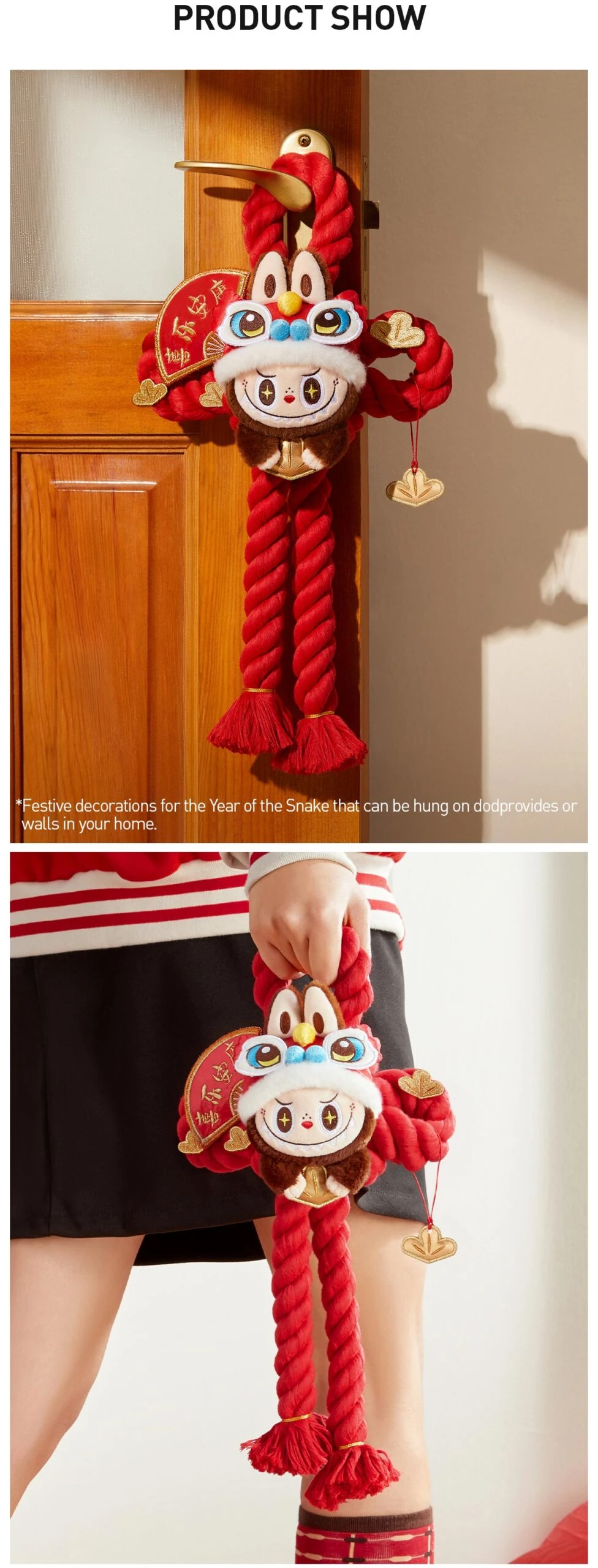 Wealthy Snake's New Year Celebration Series-LABUBU Plush Door Decoration 10 Wealthy Snake's New Year Celebration Series-LABUBU Plush Door Decoration - Image 10