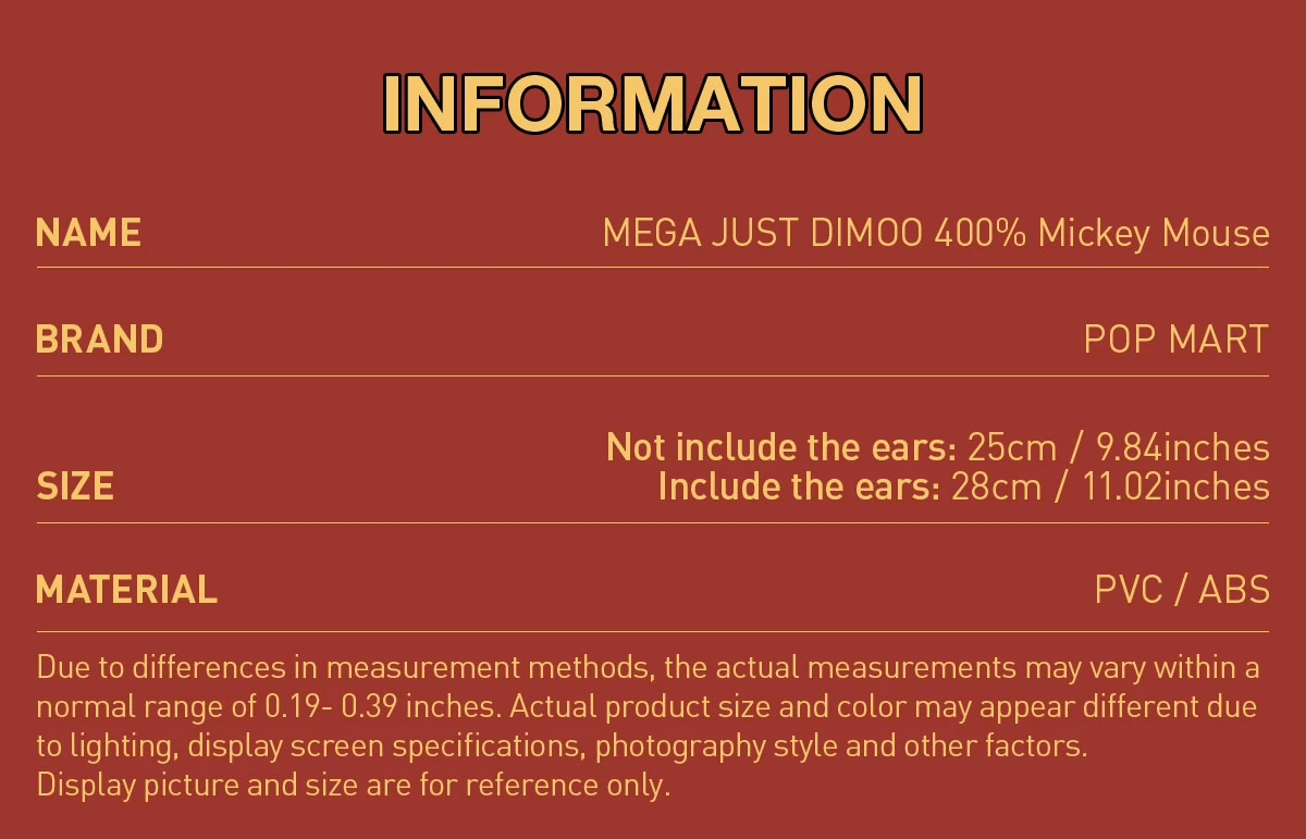 MEGA JUST DIMOO 400% Mickey Mouse 9 MEGA JUST DIMOO 400% Mickey Mouse - Image 9