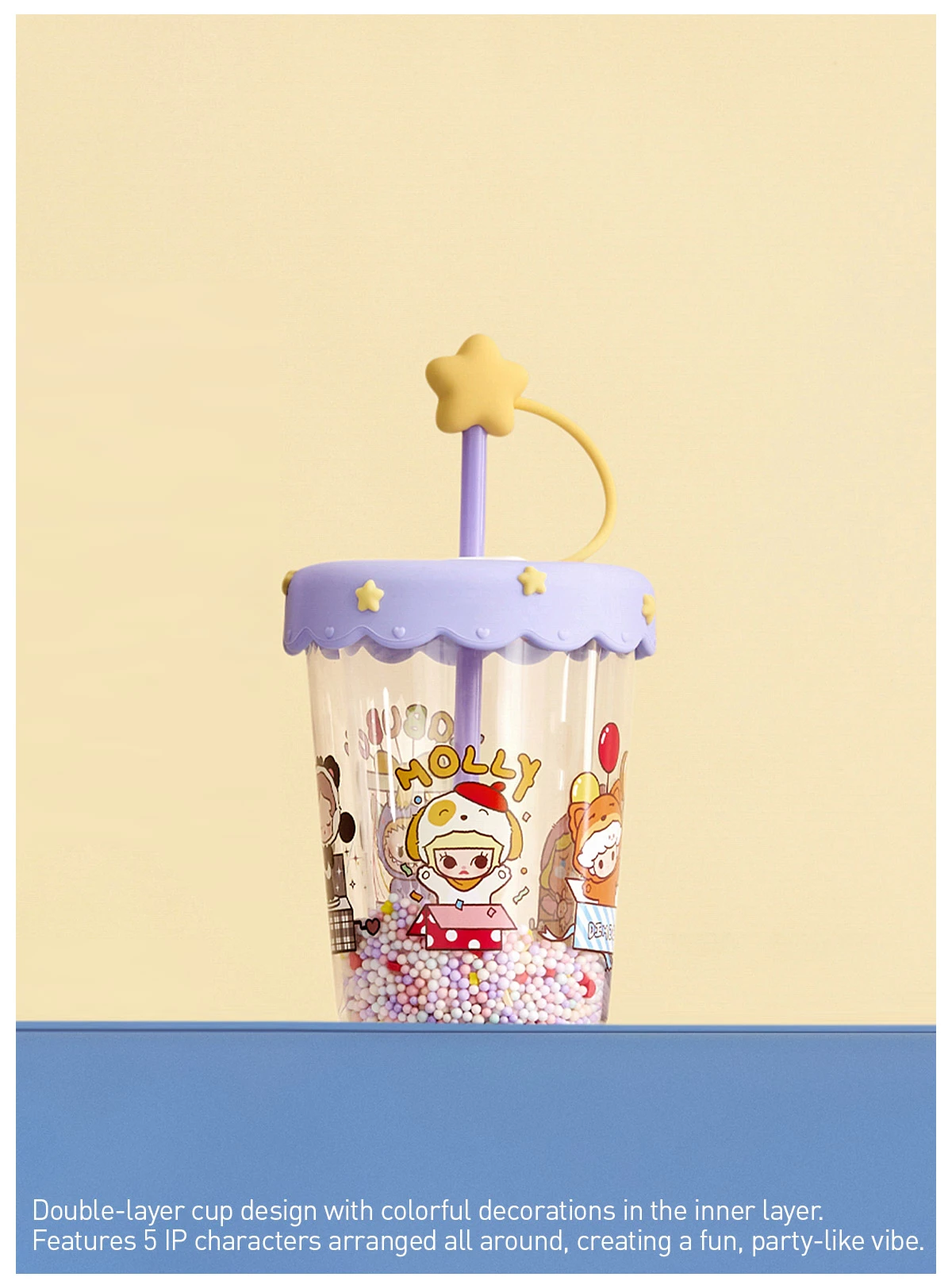 POP BEAN Pajama Party Double Layered Shaking Straw Cup 7 POP BEAN Pajama Party Double Layered Shaking Straw Cup - Image 7