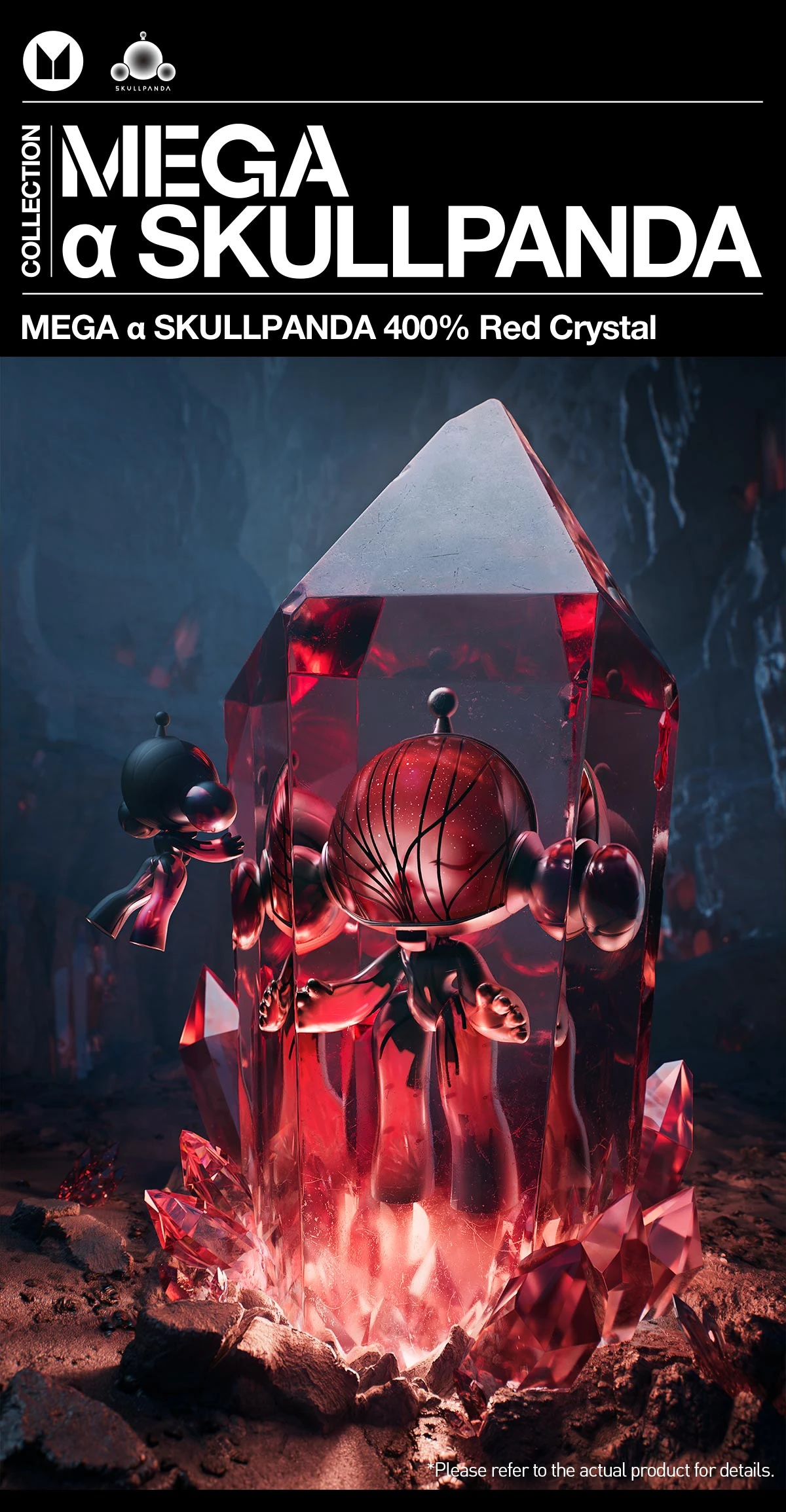 MEGA α SKULLPANDA 400% Red Crystal 5 MEGA α SKULLPANDA 400% Red Crystal - Image 5
