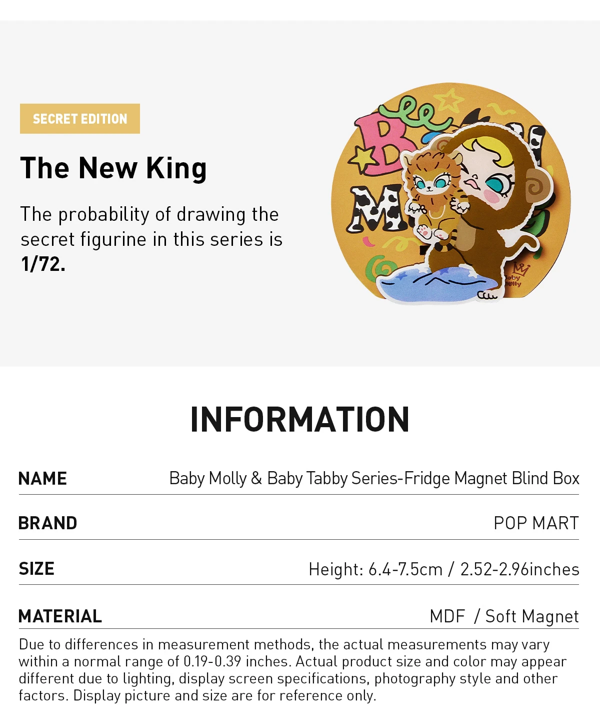 Baby Molly & Baby Tabby Series-Fridge Magnet Blind Box 10 Baby Molly & Baby Tabby Series-Fridge Magnet Blind Box - Image 10