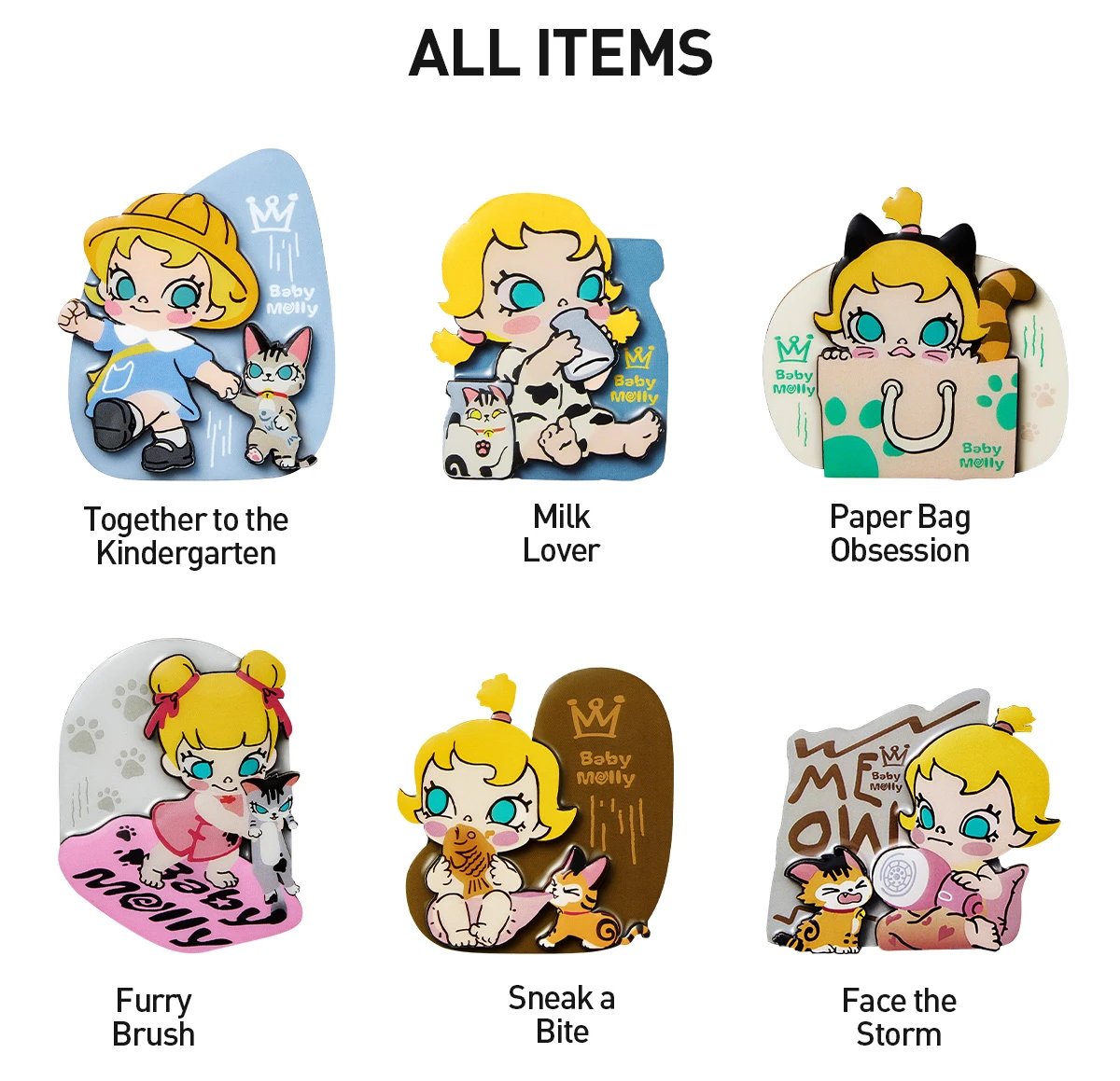 Baby Molly & Baby Tabby Series-Fridge Magnet Blind Box 9 Baby Molly & Baby Tabby Series-Fridge Magnet Blind Box - Image 9