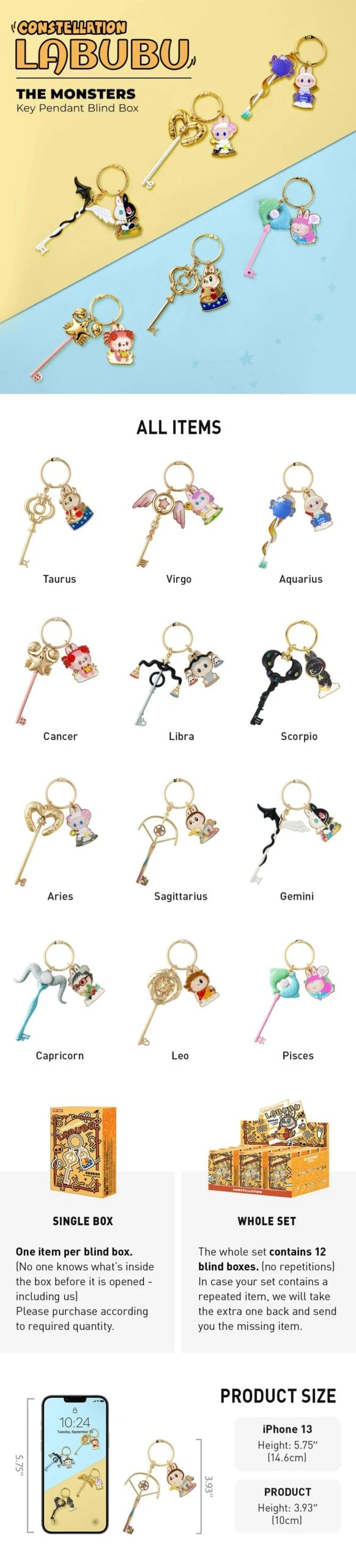 THE MONSTERS Constellation Series-Key Pendant Blind Box 17 THE MONSTERS Constellation Series-Key Pendant Blind Box - Image 17